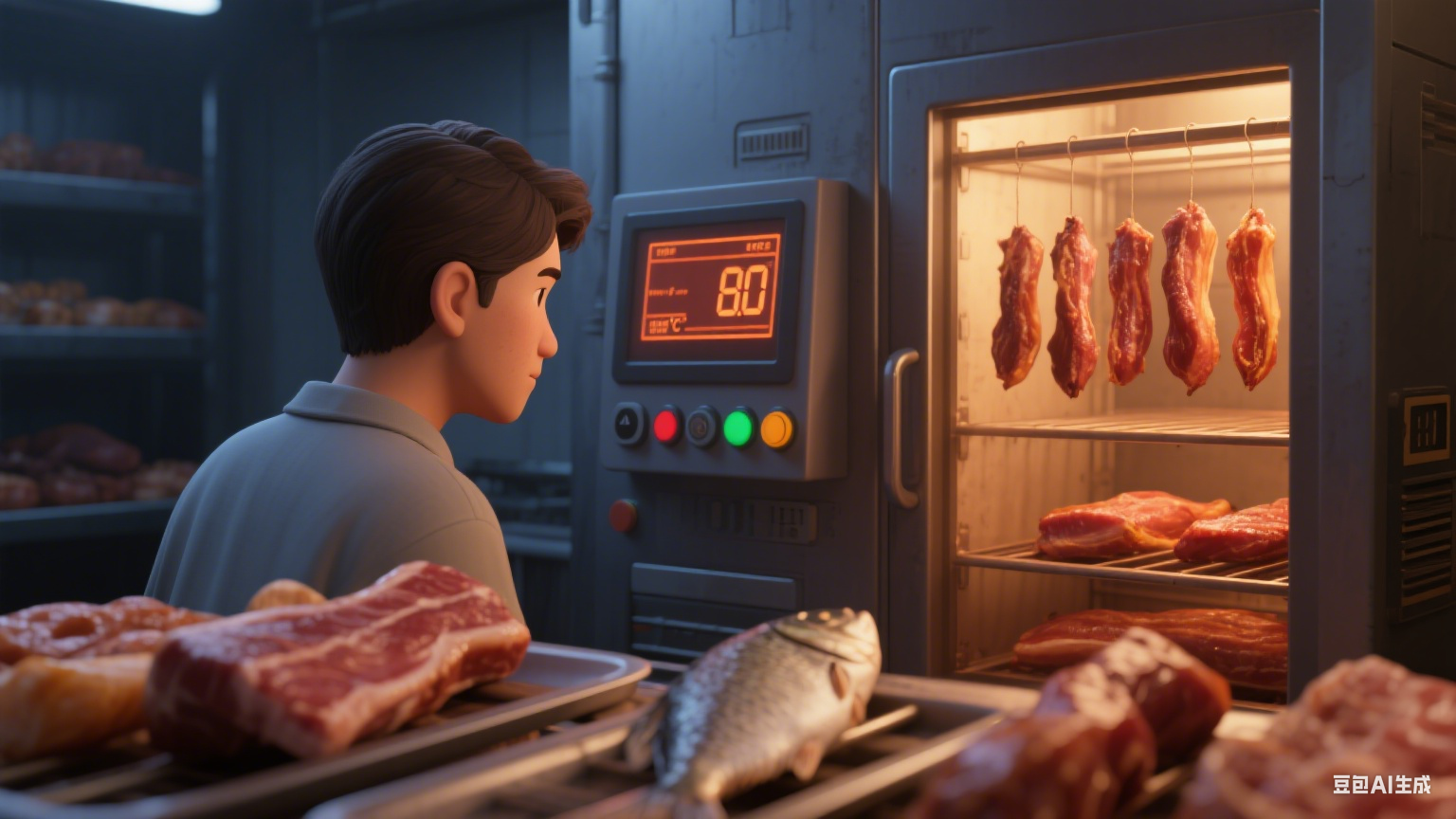 腌制肉烘干设备咋干活？(2)