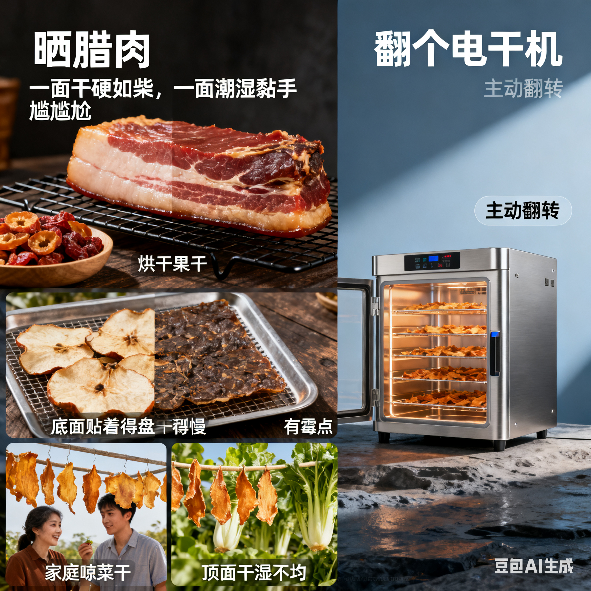 翻个风干机：以翻转力学 + 气流协同，解锁食材双面干爽新范式(1)
