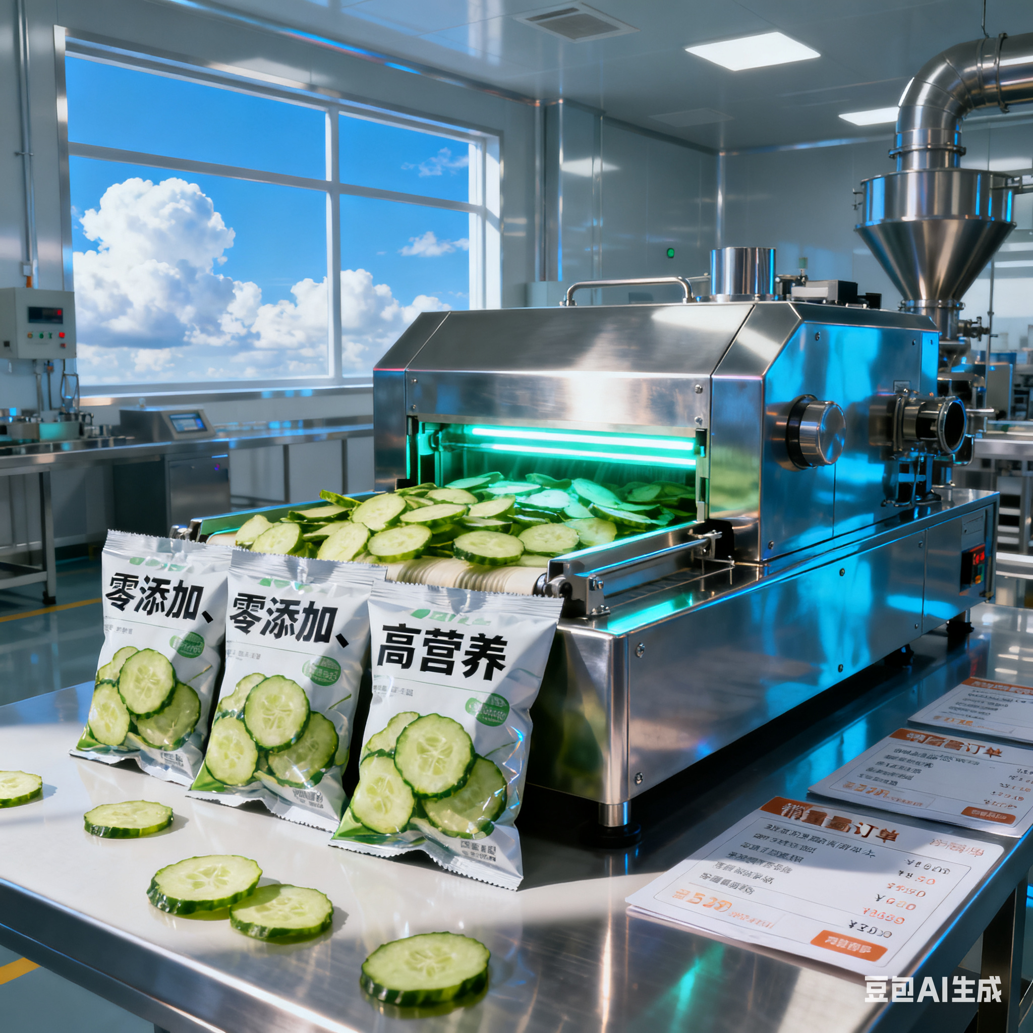 黄瓜片用微波脱水机，能做成冻干吗？(4)