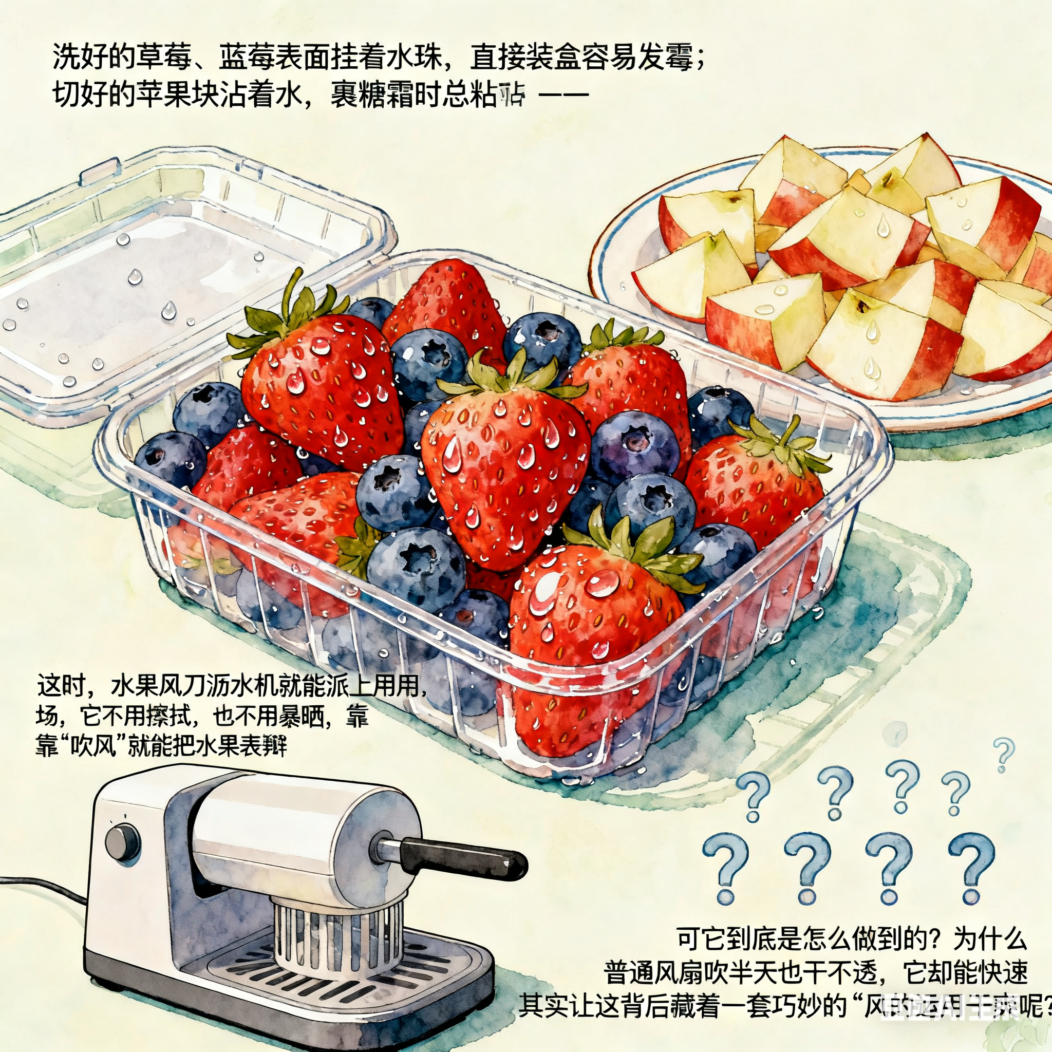 水果风刀沥水机，靠什么吹走水分？(1)